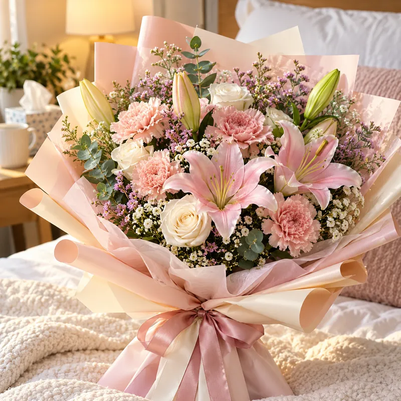 Bouquet de fleurs pour souhaiter bon rétablissement